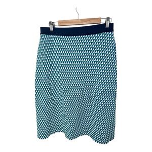 Tory Sport Tech Knit Geo Print Skirt Size XL Blue Green Vineyard Sailboat Print